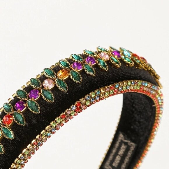 HANDMADE Beaded Crystal Studded Headband - Picture 2 of 5